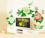 JAAMSO ROYALS Red and White with Green Leaves Design Self Adhesive Peel and Stick Decorative Wall Sticker for Wall Decor and Home Decor (60CM X 90CM) - Image 2