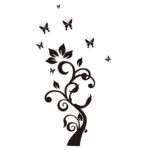 Black Leaves Flower Vine Butterflies Wall Decal Home Sticker ouse DecoratHion WallPaper Removable Living Dinning Room Bedroom Kitchen Art Picture Murals DIY Stick Girls Boys kids Nursery Baby Playroom Decoration - Image 2
