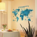 Waterproof 3d blue world map wall stickers office rooms decals decor wall art bedroom for Xh0960home decorations wall decals - Image 4