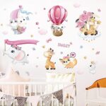 HM71009 Wall Stickers Baby Kids Room Bedroom Background Home Decor Nursery Decals Decoration Cute Animals Sticker - Image 5