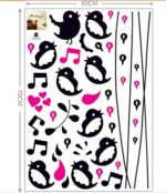DM570024 love Birds Music Wall Sticker House Wall Sticker Removable Living Room Wallpaper Bedroom Kitchen Art Painting Sticks PVC Window Door Hanging and 3D Frog Car Sticker Gift - Image 4