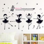 Xh1002 Dance Ballet Girls Kindergarten Classroom Cartoon Characters Children's Room Bedroom Wall Stickers, pvc white film material, big - Image 3