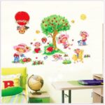 Strawberry girl creative cartoon wall stickerDM570107 - Image 2