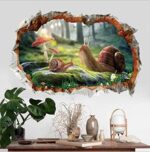 3D solid wall breaking snail home decoration sticker PVC waterproof creative wall stickers XH6244 - Image 4