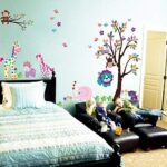 Cartoon Animals Large Wall Stickers For Children's Room Decoration DIY Removable Wall Paper For Kindergarten Kids' Room Home Decor  size 60x90 df5099 - Image 2
