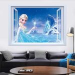 NC5070 3 Frozen Elsa 3D Window View Decal Wall Sticker - Image 4