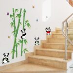 Ay9215 Oren Empower Playing Panda PVC Vinyl Large Wall Sticker for Kid's Room (Green, WxH-115 cm x 118 cm) - Image 2