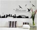 DIY Removable City Silhouette Wall Stickers For Living Room Bedroom Study Room Home Decor - Beautiful Flight Of Sydney - Image 6