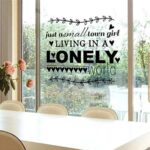 Olive Branch Wall Quotes English Saying"Just a small town girl living in a LONELY world" Heart Inspirational English sticker Lettering Vinyl Stickers for Bedroom - Image 4