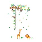 TOYMYTOY Height Measuring Tree Wall Sticker Removable Animal Growth Chart Han0ding Ruler Wall Decal Kids Nursery Wall Sticker  size 60x90 nc037 - Image 2