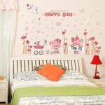 Eva Luvgreen Wallsticker Cat/ Cat Happy Day Pink Size L Wall Sticker/ Wall Sticker/ Wallpaper Sticker/ Wall Paper Sticker/ Wall Sticker/ Wall Sticker/ Bedroom Wall Sticker/ Living Room Wall Sticker size 50x70 xls7097 - Image 2