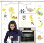 Sk7161 Cartoon diy wall sticker for kids rooms Sleeping Dreaming animals moon stars clouds decor bedroom window wardrobe door stickers-XSQ - Image 3