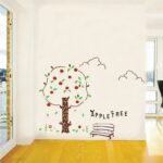 Ikeelife Home Decor Mural Vinyl Wall Sticker Red Apple Tree Chair Kids Nursery Room Wall Art Decal Paper - Image 2