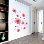 Pink Heart Rose Wall Stick Bedroom Sitting Room Ambry Self - Dip Stick Painting Background Decoration size 50x70 sk7175 - Image 2