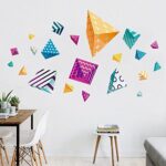 Wall Stickers Home Wall Decoration Decorative Wall Painting Diamond - Shaped Three-Dimensional Color Triangular Pattern-040qz xh9302