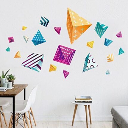 Wall Stickers Home Wall Decoration Decorative Wall Painting Diamond - Shaped Three-Dimensional Color Triangular Pattern-040qz xh9302