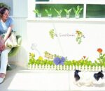 Ay7222 Sweet Garden Green Grass Flowers Wall Decal Home Sticker Paper Removable Living Dinning Room Bedroom Kitchen Art Picture Murals DIY Stick Girls Boys kids Nursery Baby Playroom Decoration - Image 2