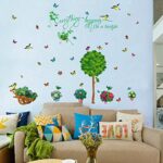Green Garden PVC Wall Stickers Living Room Bedroom Children's Room Background Decoration size 50x70 sk7083