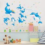AY9168 BLUE DOLPHIN wallsticker wall stiker hiasan dinding - Image 2