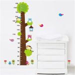 Simoshaw Height Measurement Growth Chart Tree Cute Monkey and Owls Wall Vinly Decal Decor Sticker - Image 4