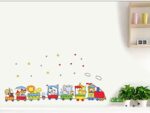 Wall Sticker Art Decor Self Adhesive Waterproof Wallpaper Cartoon Animal Train Wall Stickers Children's Room Kindergarten Classroom Background - Image 2