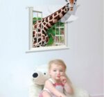 Wall Sticker 3D Animal Removable Wall Decals, Giraffe Creative Window Decal for Kids Room Living Room Decor size 60x90  xh0786c - Image 4