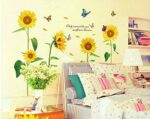 LM868 Sunflower butterfly Wall Stickers Wall Decals - Image 8