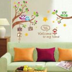 Cartoon Owls Tree Branches Wall Decals, Children's Room Nursery Removable Wall Stickers Murals size 60x90 xy1159 - Image 2