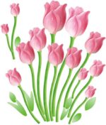 Ay601B Top of top store Heart Shaped Flower Butterfly Wall Stickers Home Decor PVC Art Mural for Baby Kids Girls Bedroom Kitchen Posters Pink Tulip Flowers - Image 5