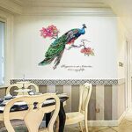 Peafowl Tree branches Home Decor adesivo de parede Art Decals 3D DIY Wall paper decoration for Kids Rooms flowers Wall Stickers sk9153 - Image 2