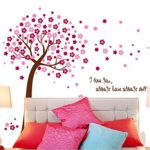 Red And Blue Background Products Korean Pink Cherry Tree Bedroom Wall Stickers - Image 2