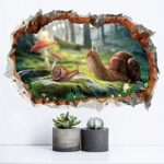 3D solid wall breaking snail home decoration sticker PVC waterproof creative wall stickers XH6244 - Image 3