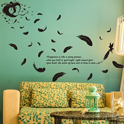 Black Wall Stickers for Home Decor, Living Room Background Decoration, Wallpaper Sticker size 50x70 xh3639c