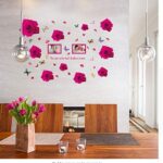 Sk9216 Romantic Pink Rose Wall Sticker - Image 2