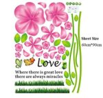 Wall Stickers - Flowers, Plants, English Letters - Stylish Wall Stickers - Alphabet Wall Decals - Perfect for Toilets, Entrances, Bedrooms, Windows, Mirrors - Cute Pink - Flowerbeds, Flower Gardens size 45x60 ay650a - Image 8