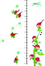 Ccd007 height chart wall sticker,kids wall stickers, Cartoon Green Vines Wall Stickers for Kids Room Nursery Decor Background Removable Children's Height Measuremnt Growth Chart - Image 4