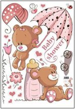 Creative Cartoon Cute Bear Wall Stickers Baby Girl Bedroom Room Jm8355 - Image 3