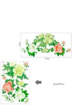 JAAMSO ROYALS Red and White with Green Leaves Design Self Adhesive Peel and Stick Decorative Wall Sticker for Wall Decor and Home Decor (60CM X 90CM) - Image 3