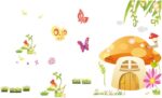 Cartoon Mushroom House Wall Stickers for Living Room Decoration size 60x 90  df5087 - Image 3