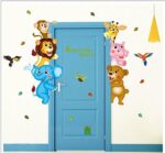 Xl8207 Hallobo® Wall Tattoo Baby Family Family Children's Zoo Monkey Elephant Giraffe Bear Parrot Hippo Wall Stickers - Image 2