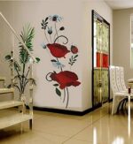 LD2035 Poppies Wall Sticker Decals Home Decoration Stylish Modern Flowers Living Room Bedroom Decoration Kitchen - Image 2