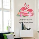 Sk7167 Nordic style wall stickers green leaf lovebird couple flamingo home decoration stickers girls room sweet love sayings home - Image 4