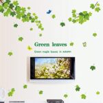 Green Maple Leaves and Butterflies Wall Decals, Living Room Bedroom Removable Wall Stickers Mural size 60x90  ay9145 - Image 3