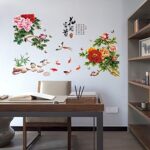 Generic Flower Prints PVC Home Chinoiserie DIY Ornament Wall Sticker Mj8032 - Image 4