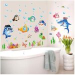Sk7070 Sticker Ocean Wall Decal for Kids Toddler Baby Shark Turtle Fish bubbles - Image 3