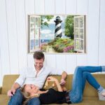 NC5070- 8  Room Bedroom Entrance Window Fake TV Background Wall Stickers - Image 2
