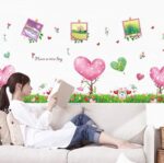 Cartoon Green Tree Grass Love Photo Frame Flower Wall Sticker Wall Decals Home Decoration Wallpaper size 50x70 xls7081 - Image 3