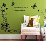 Butterfly Wall Sticker Black Vinyl Wall Art Floral Wall Paper PVC Removeable Wall Decor AY-817
