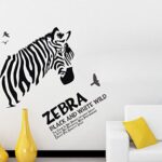 DNVEN 35 inches x 35 inches Zebra Head Black and White Wild Vinyl Wall Sticker Zebra Wall Decals Animal Print Home Murals Decor for Bedrooms Living Rooms - Image 6