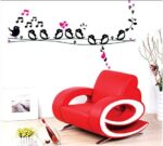 DM570024 love Birds Music Wall Sticker House Wall Sticker Removable Living Room Wallpaper Bedroom Kitchen Art Painting Sticks PVC Window Door Hanging and 3D Frog Car Sticker Gift - Image 2